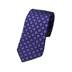 SOLD Ted Baker mens purple floral pattern 100% silk skinny neck tie EUC